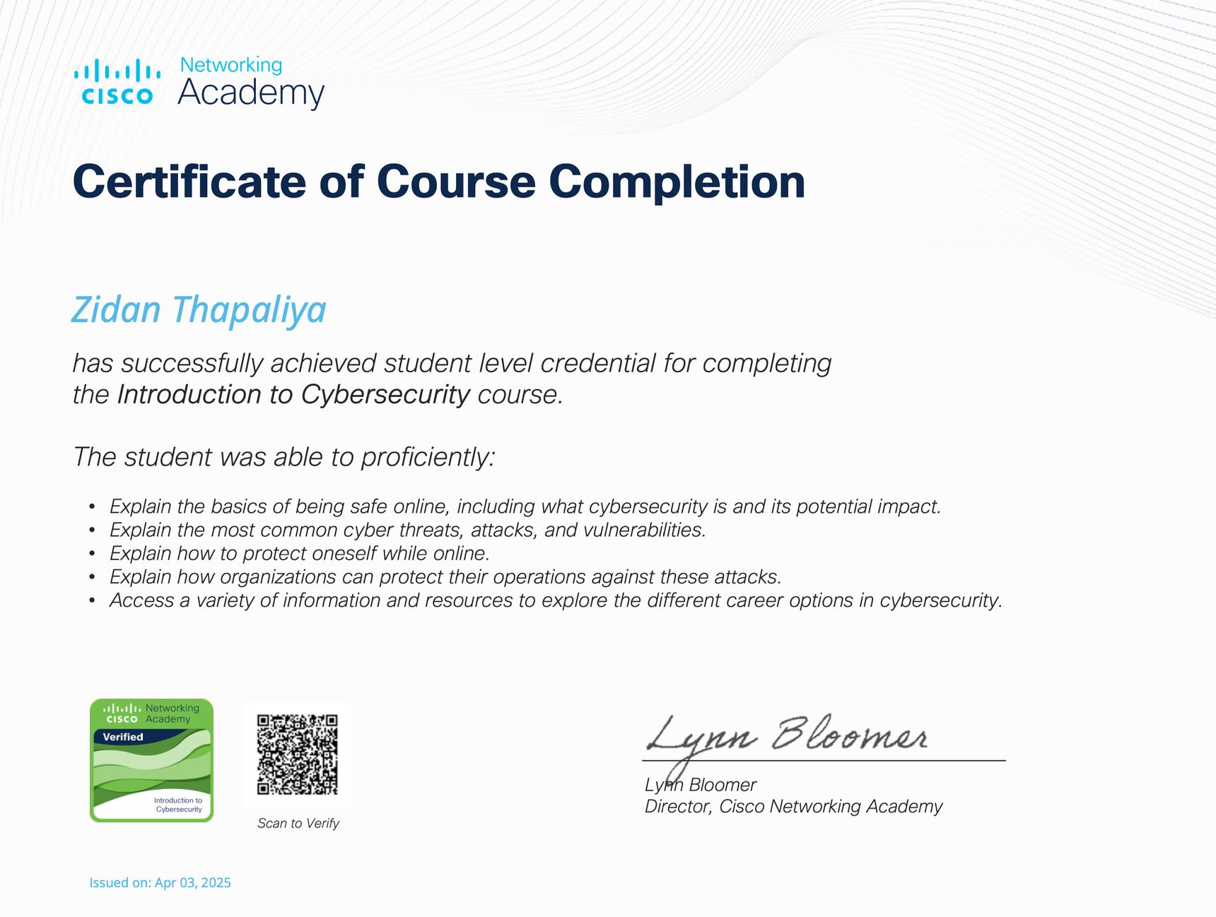 Certificate 2